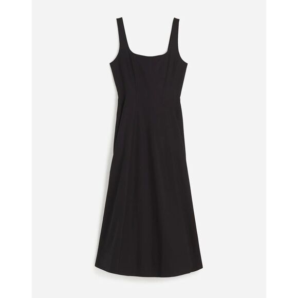 NWT Madewell Women's Seamed Square Neck Midi Dress in Black Size 14 - Picture 7 of 16